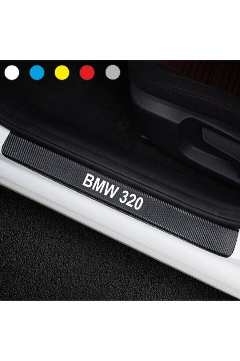 Bmw 320 İçin Uyumlu Aksesuar Oto Kapı Eşiği Sticker Karbon 4 Adet