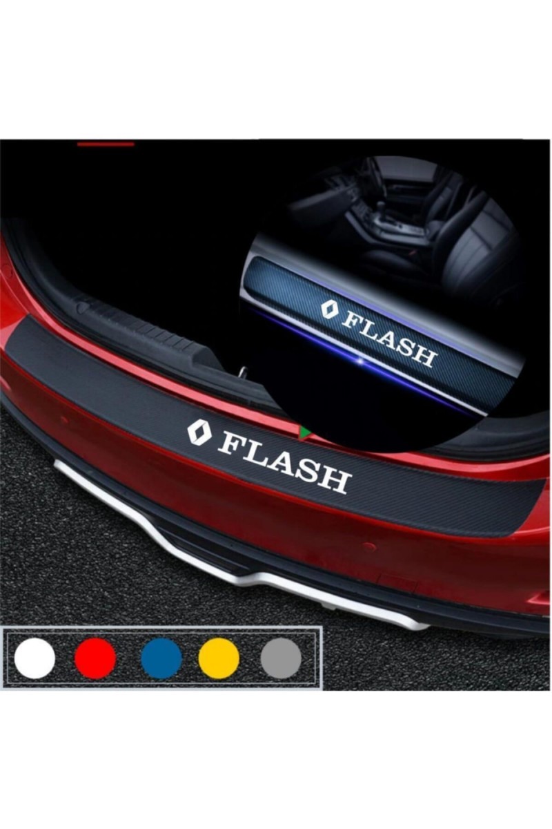 Renault Flash İçin Uyumlu Aksesuar Oto Bagaj Ve Kapı Eşiği Sticker Seti Karbon