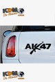 Ak47 Logo Silah Oto Sticker Siyah 20*12 Cm