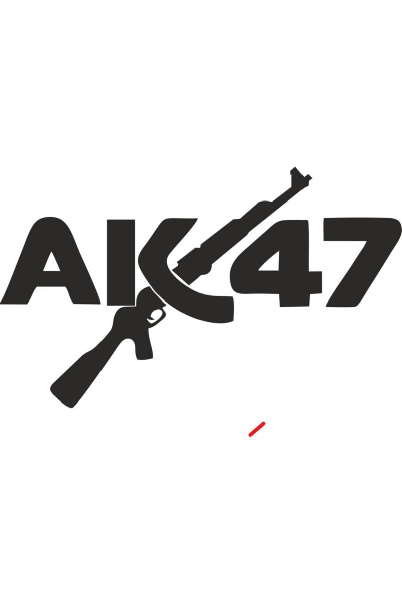 Ak47 Logo Silah Oto Sticker Siyah 20*12 Cm