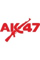 Ak47 Logo Silah Oto Sticker Kırmızı 20*12 Cm