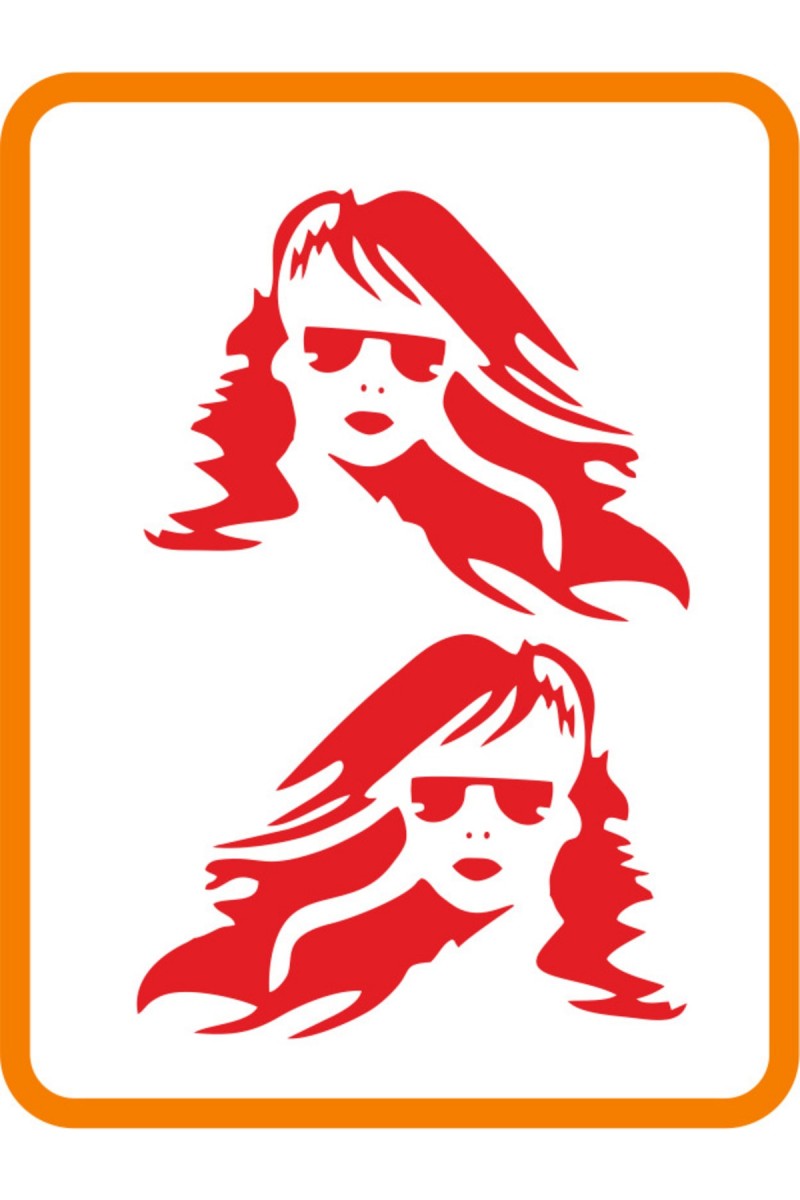 Madonna 2 Adet Sağ-Sol Takım Ticari Araç Oto Sticker 40*30 Cm Kırmızı