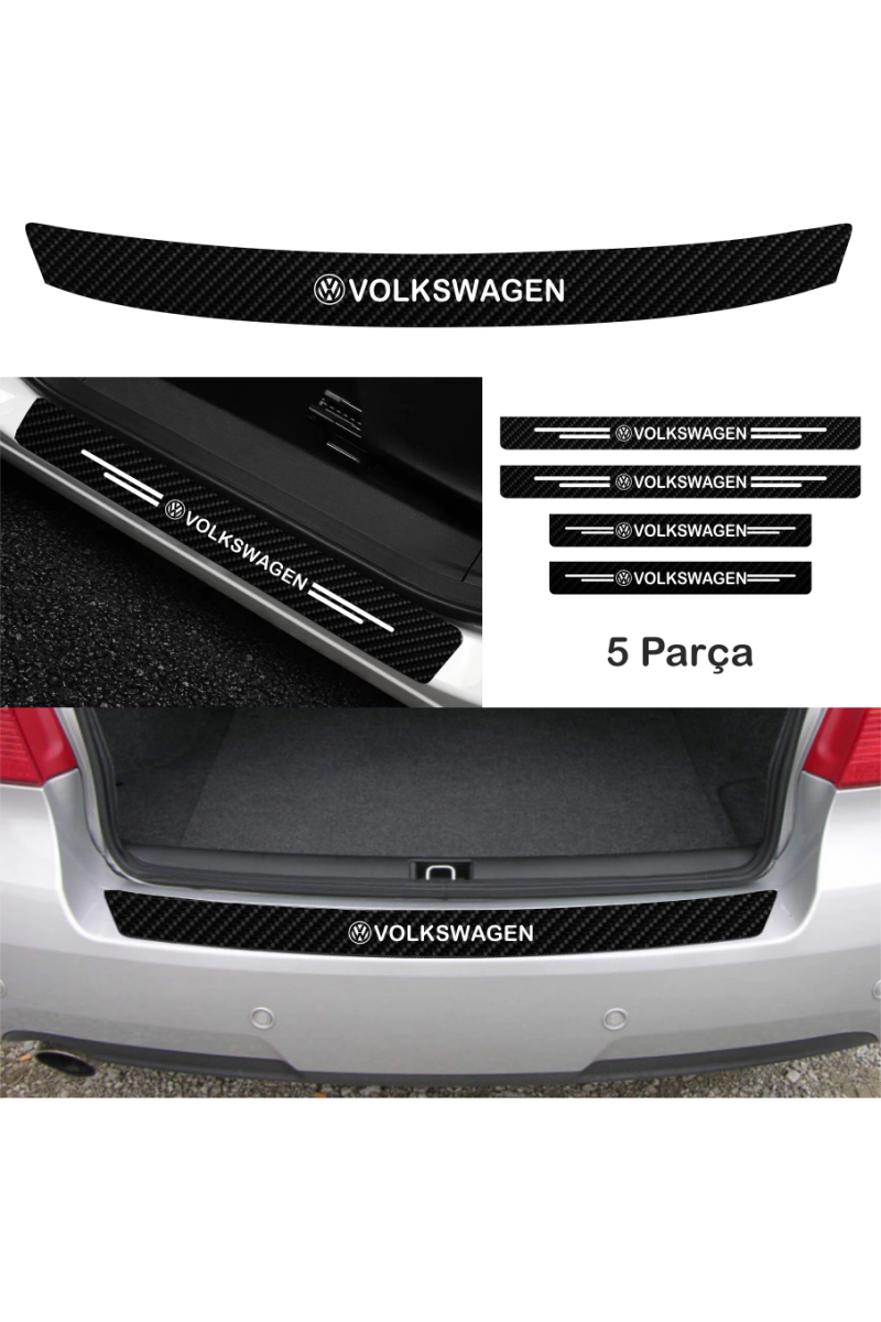 Volkswagen Golf İçin Uyumlu Aksesuar Oto Bağaj Ve Kapı Eşiği Sticker Set Karbon