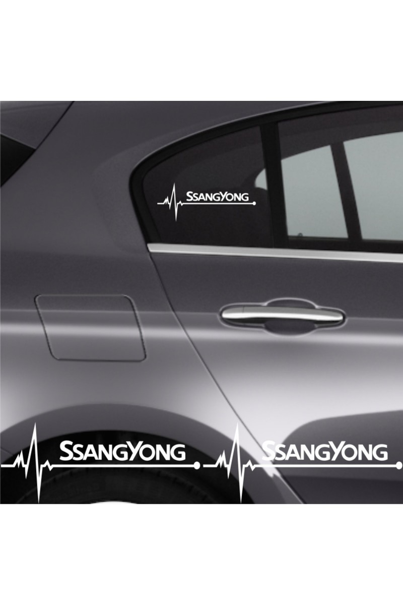 Ssangyong Actyon İçin Uyumlu Aksesuar Oto Ritim Sticker 2 Adet 20*9 Cm