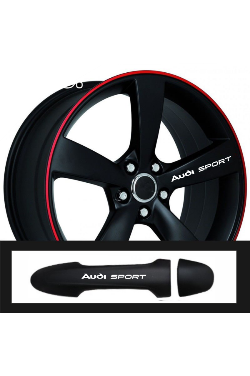 Audi A1 İçin Uyumlu Aksesuar Oto Kapı Kolu/Jant Sticker 10 Adet 10*1,5 Cm