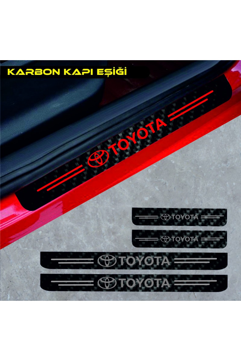 Toyota İçin Uyumlu Aksesuar Oto Kapı Eşiği Sticker Karbon 4 Adet