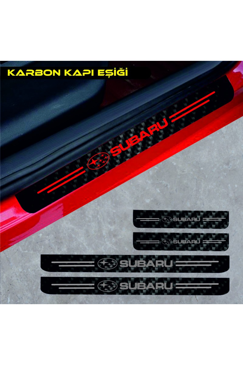 Subaru Legacy İçin Uyumlu Aksesuar Oto Kapı Eşiği Sticker Karbon 4 Adet