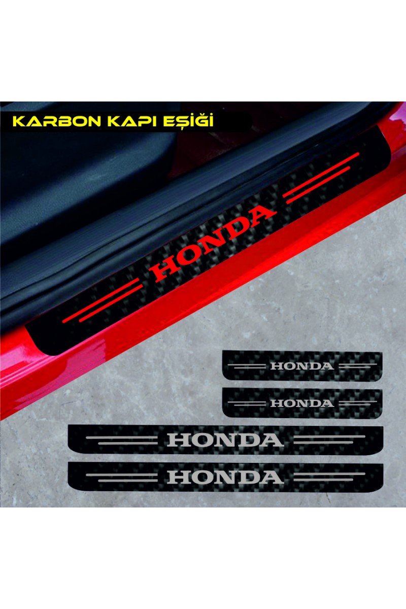 Honda Integra İçin Uyumlu Aksesuar Oto Kapı Eşiği Sticker Karbon 4 Adet