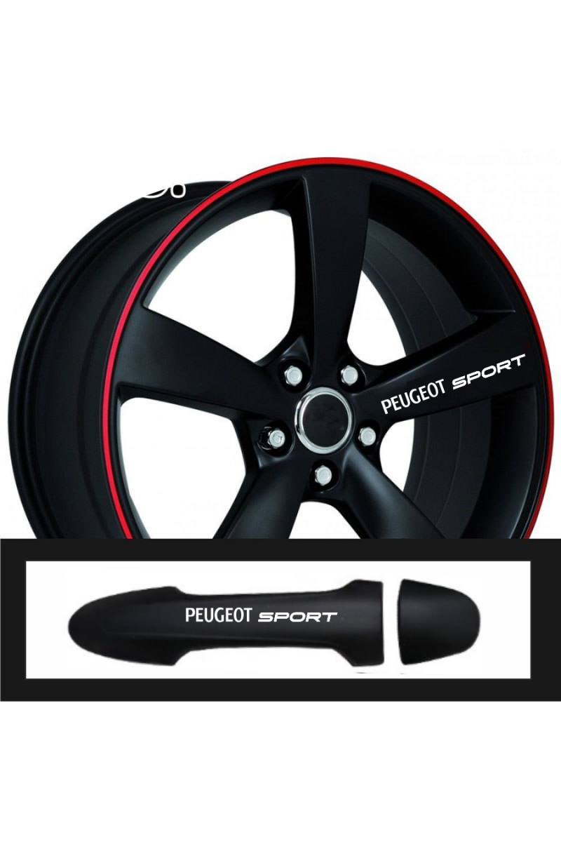 Peugeot 208 İçin Uyumlu Aksesuar Oto Kapı Kolu/Jant Sticker 10 Adet 10*1,5 Cm