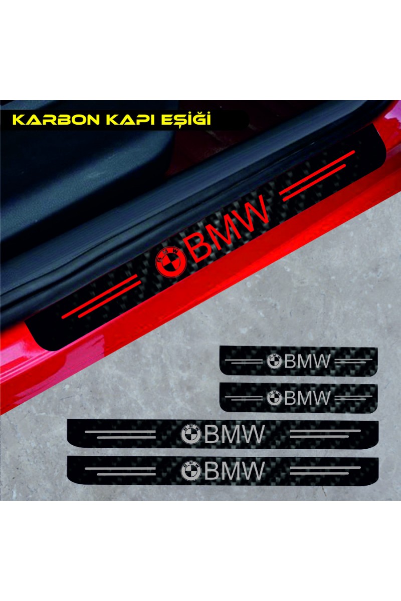 Bmw İ8 İçin Uyumlu Aksesuar Oto Kapı Eşiği Sticker Karbon 4 Adet