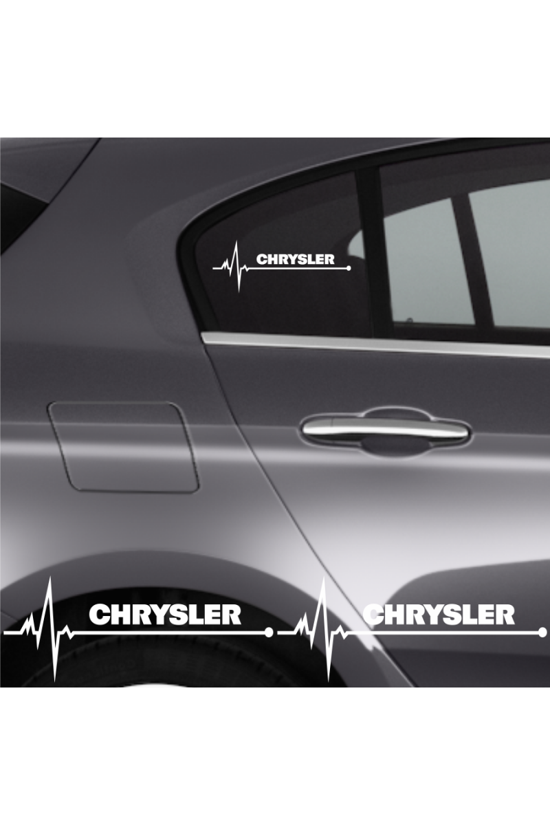 Chrysler İçin Uyumlu Aksesuar Oto Ritim Sticker 2 Adet 20*9 Cm