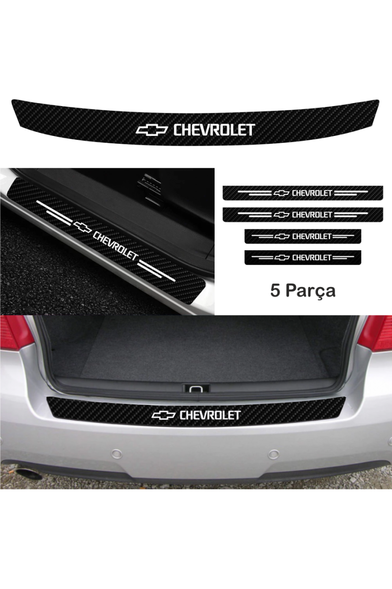 Chevrolet Caprice İçin Uyumlu Aksesuar Oto Bağaj Ve Kapı Eşiği Sticker Set Karbon