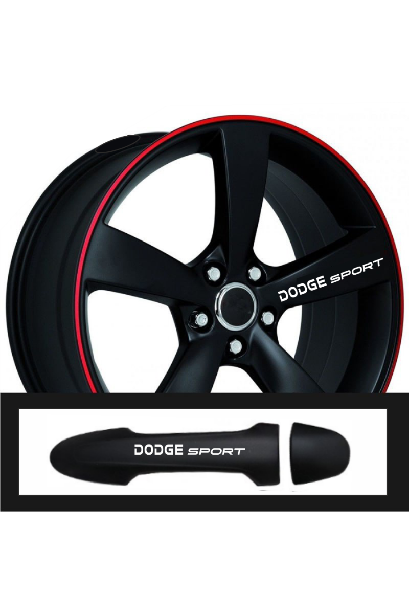 Dodge Challanger İçin Uyumlu Aksesuar Oto Kapı Kolu/Jant Sticker 10 Adet 10*1,5 Cm