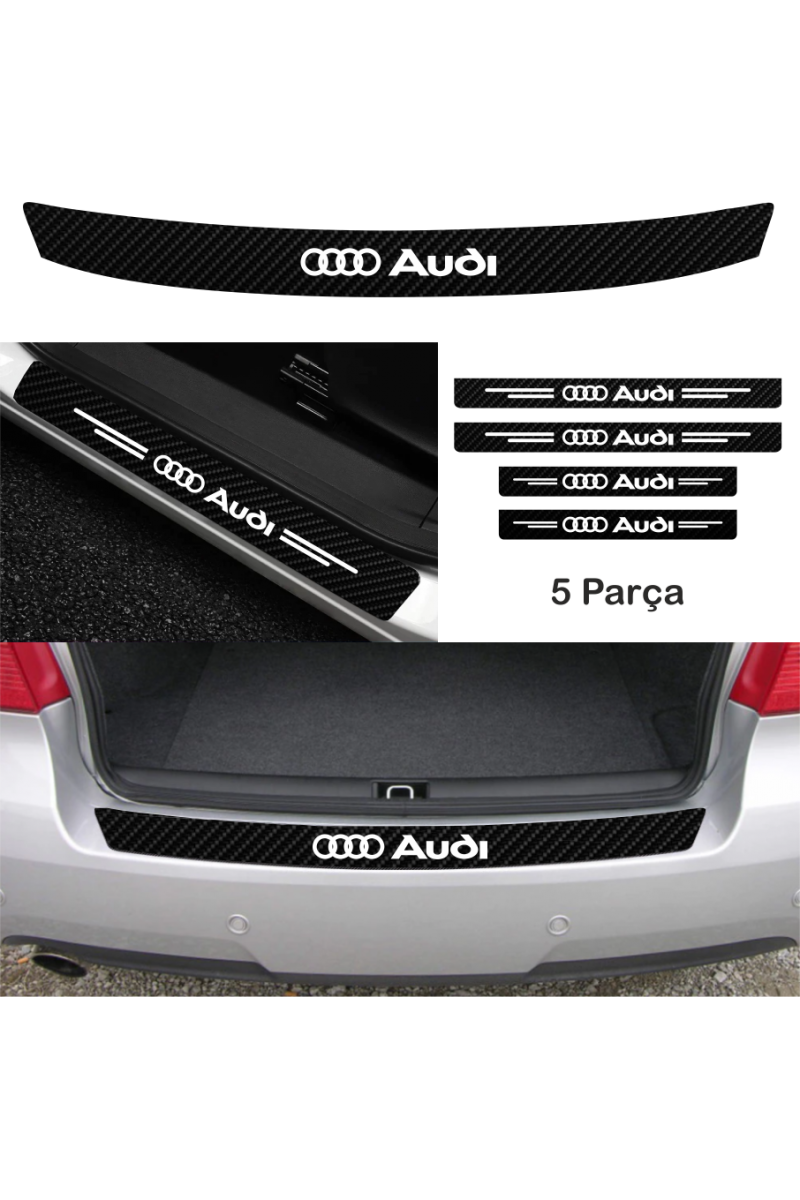 Audi R8 İçin Uyumlu Aksesuar Oto Bağaj Ve Kapı Eşiği Sticker Set Karbon