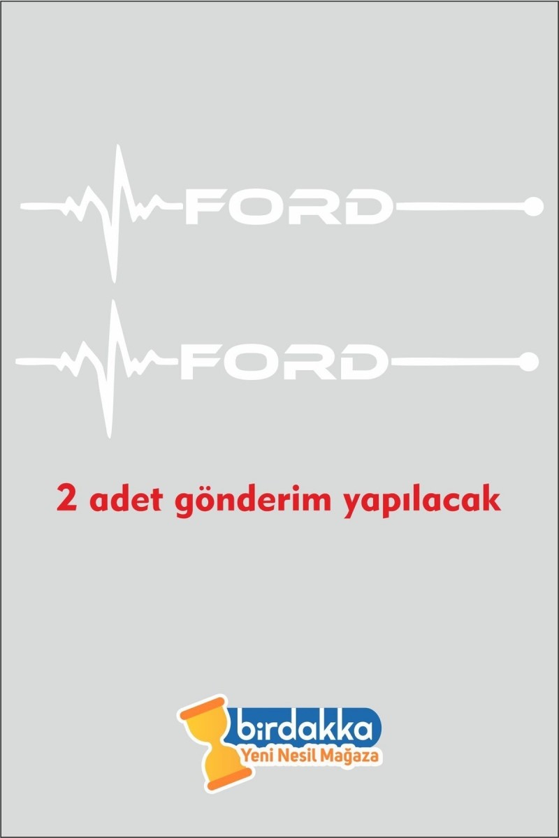 Ford İçin Uyumlu Aksesuar Nabız Sticker Beyaz 30*8 Cm