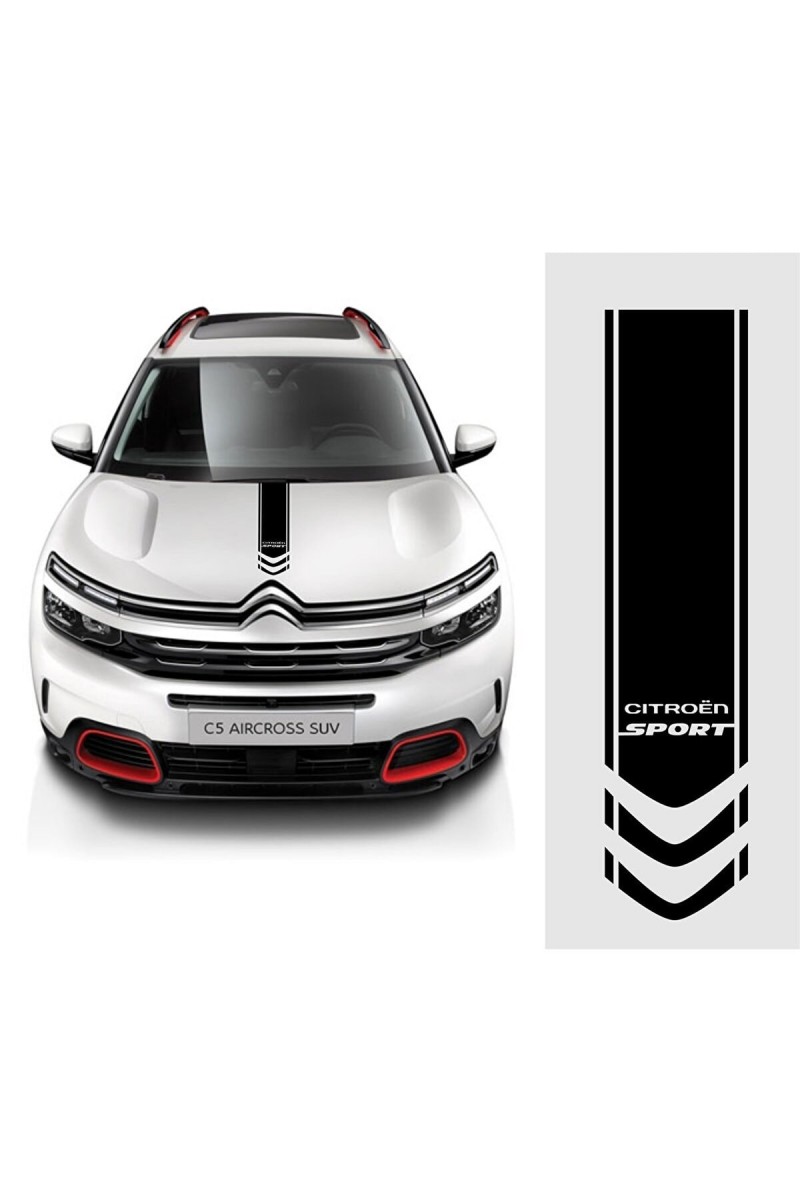 Citroen İçin Uyumlu Aksesuar Oto Kaput Şerit Sport Sticker. 60*15 Cm