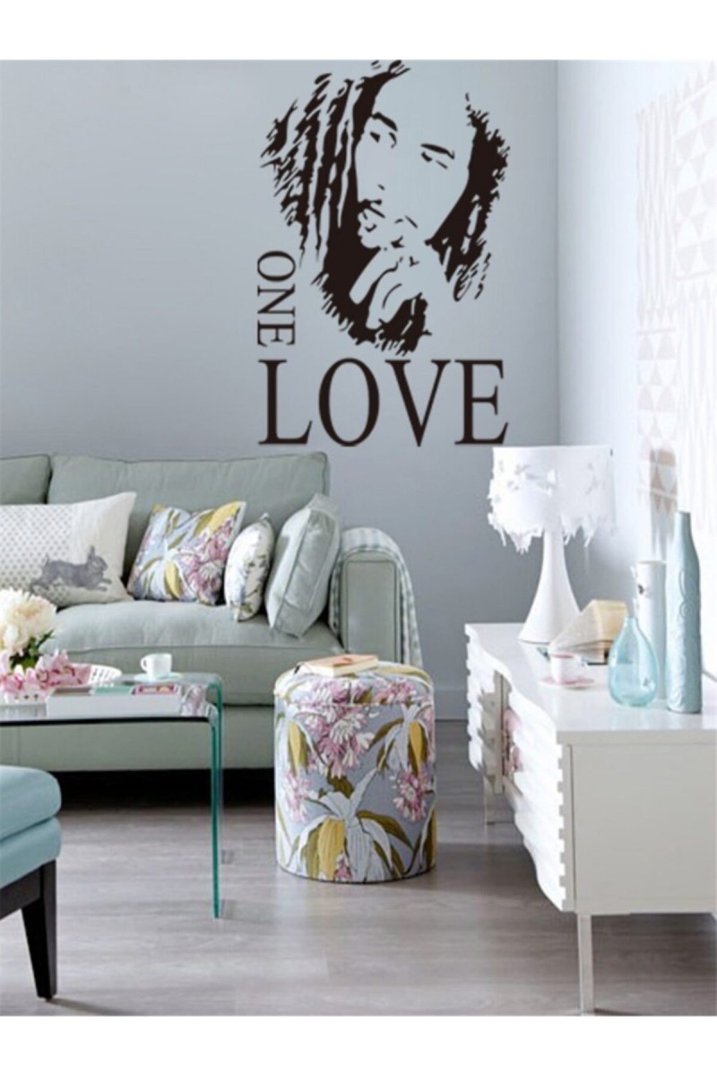 Bob Marley One Love Ev Dekoratif Sticker