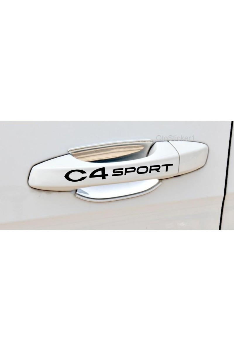 Citroen C4 İçin Uyumlu Aksesuar Sport Kapı Kolu Sticker Set 8 Adet 10*1,5 Cm