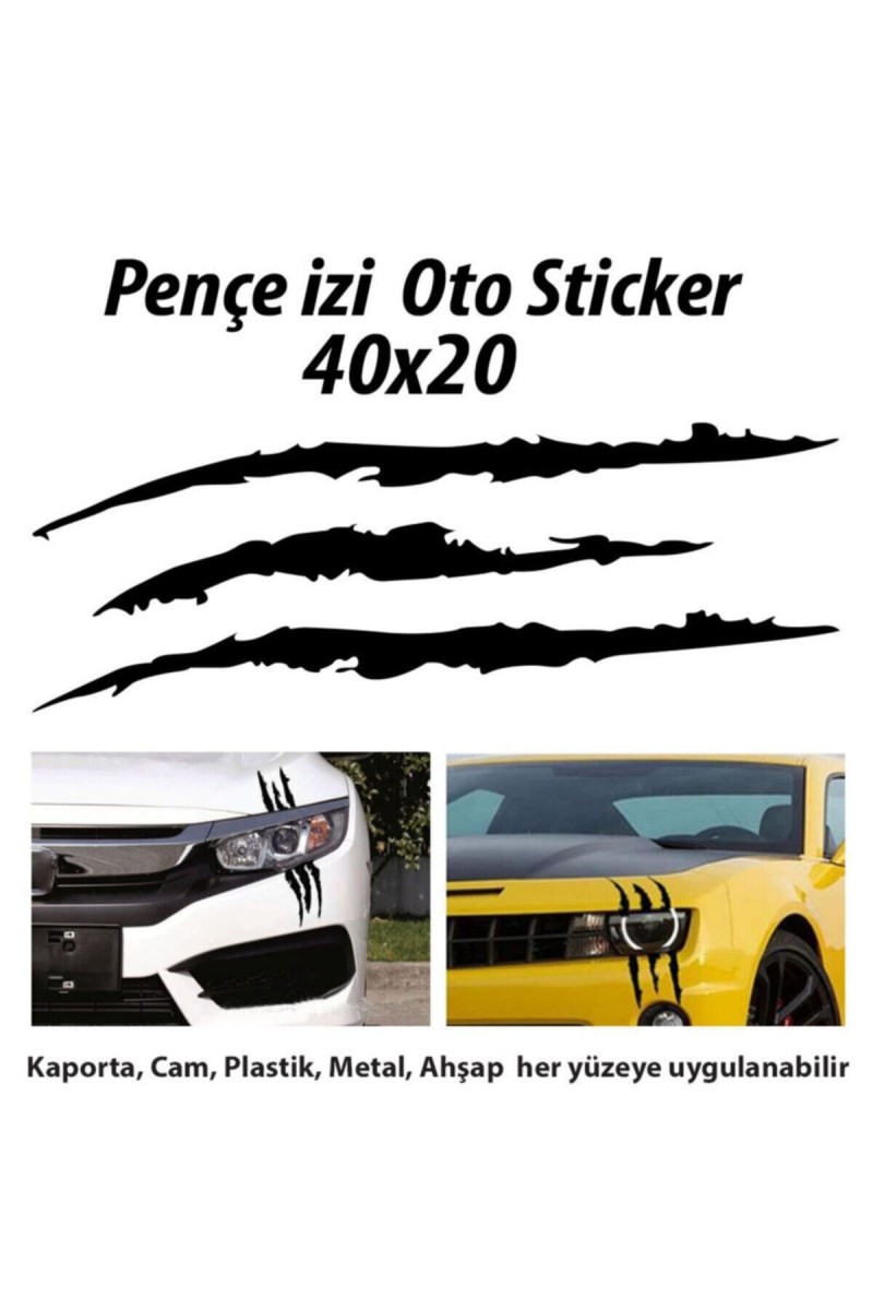 Monster Canavar Pençe Izi Oto Sticker 40*20 Cm