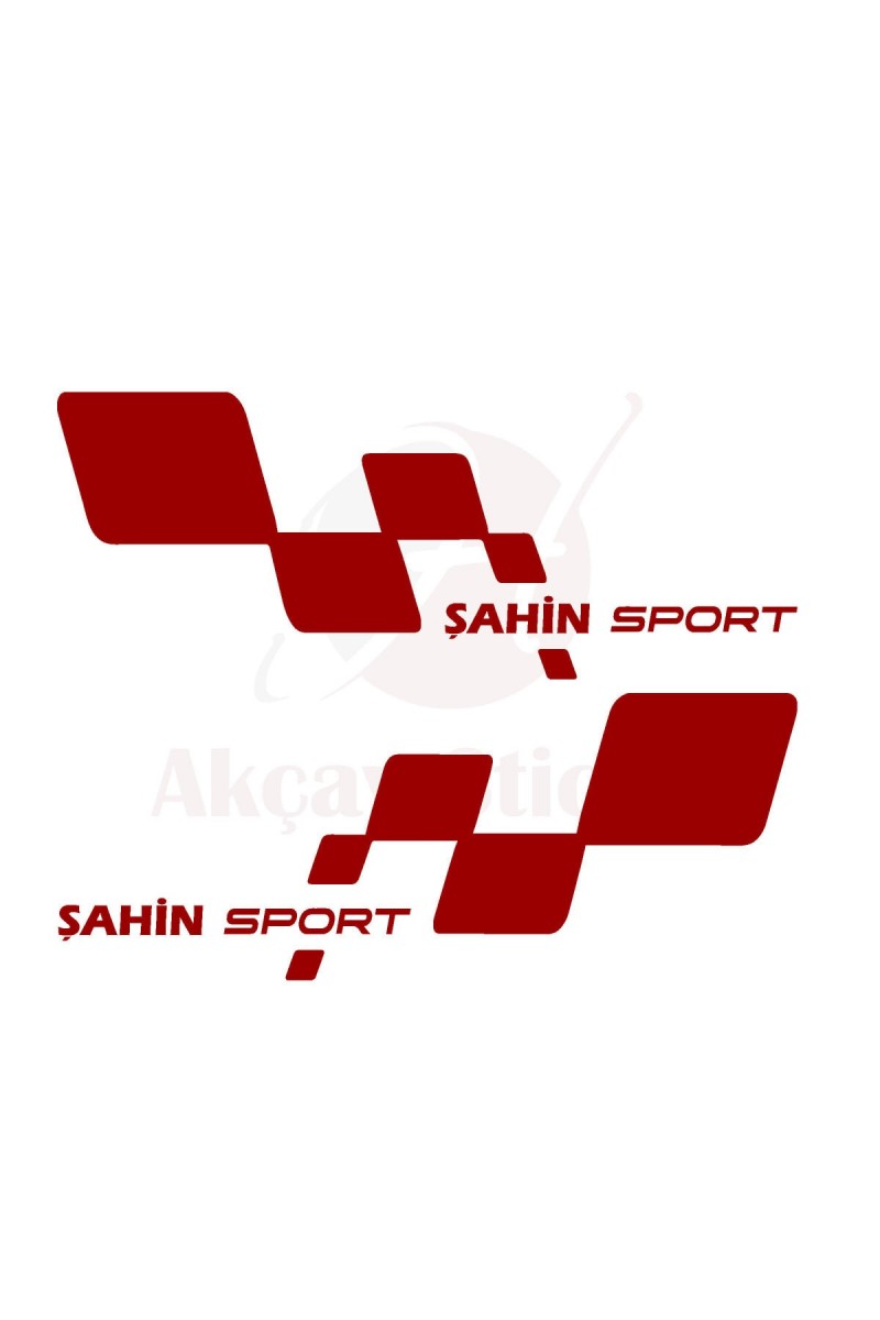 Şahin İçin Uyumlu Aksesuar Oto Yan Sport Kapı Altı Sticker Sag-Sol Set Kırmızı 30*11 Cm