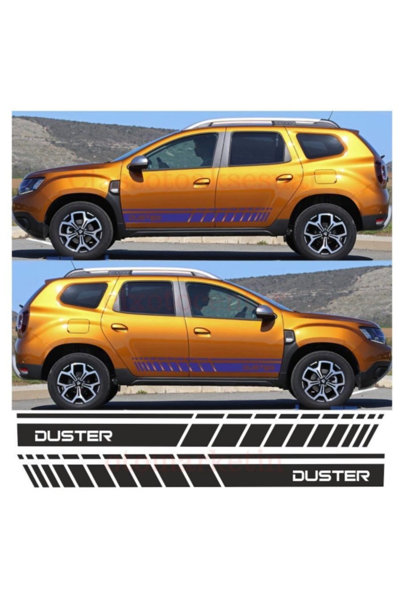 Dacia Duster İçin Uyumlu Aksesuar Oto Yan Şerit Sticker