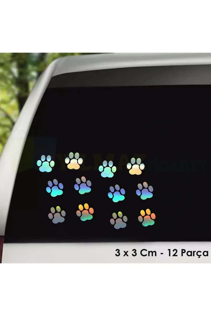 Kedi Pati Hologram Oto Sticker