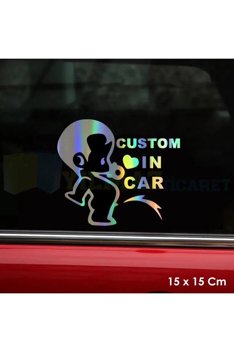 Işeyen Yaramaz Çocuk Hologram Oto Sticker