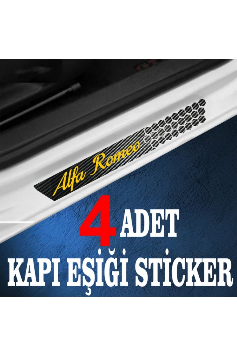 Alfa Romeo uyumlu  özel Oto Kapı eşikleri Sticker Karbon 4 Adet