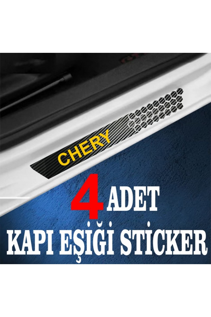 Chery uyumlu  özel Oto Kapı eşikleri Sticker Karbon 4 Adet