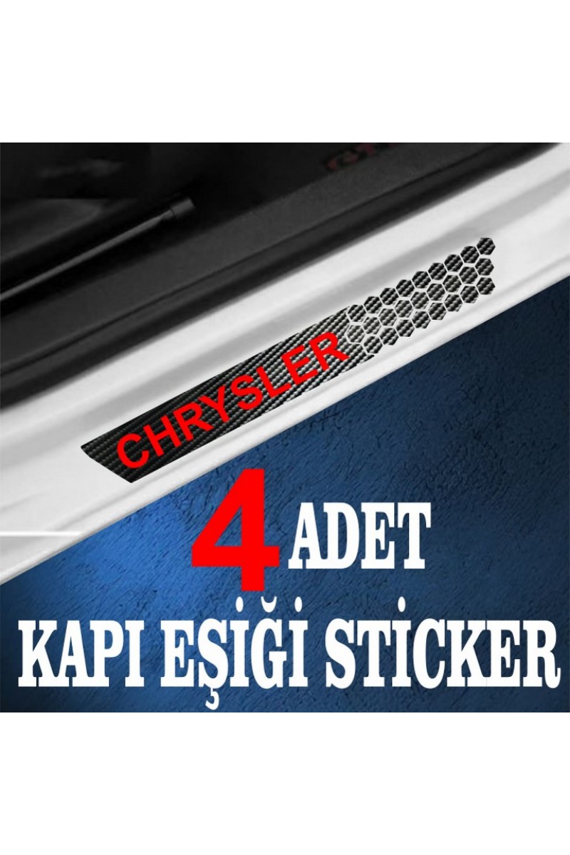 Chrysler uyumlu  özel Oto Kapı eşikleri Sticker Karbon 4 Adet