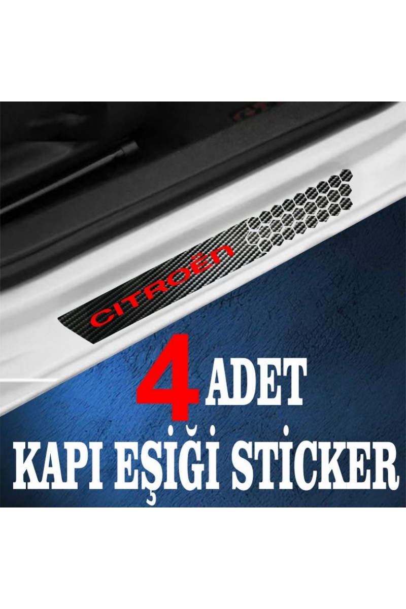 Citroen uyumlu  özel Oto Kapı eşikleri Sticker Karbon 4 Adet