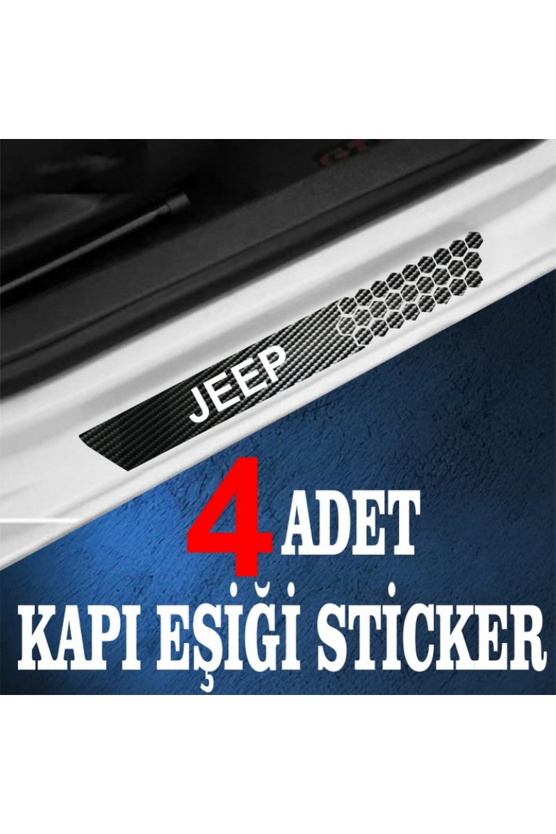 Jeep özel Oto Kapı eşikleri Sticker Karbon 4 Adet