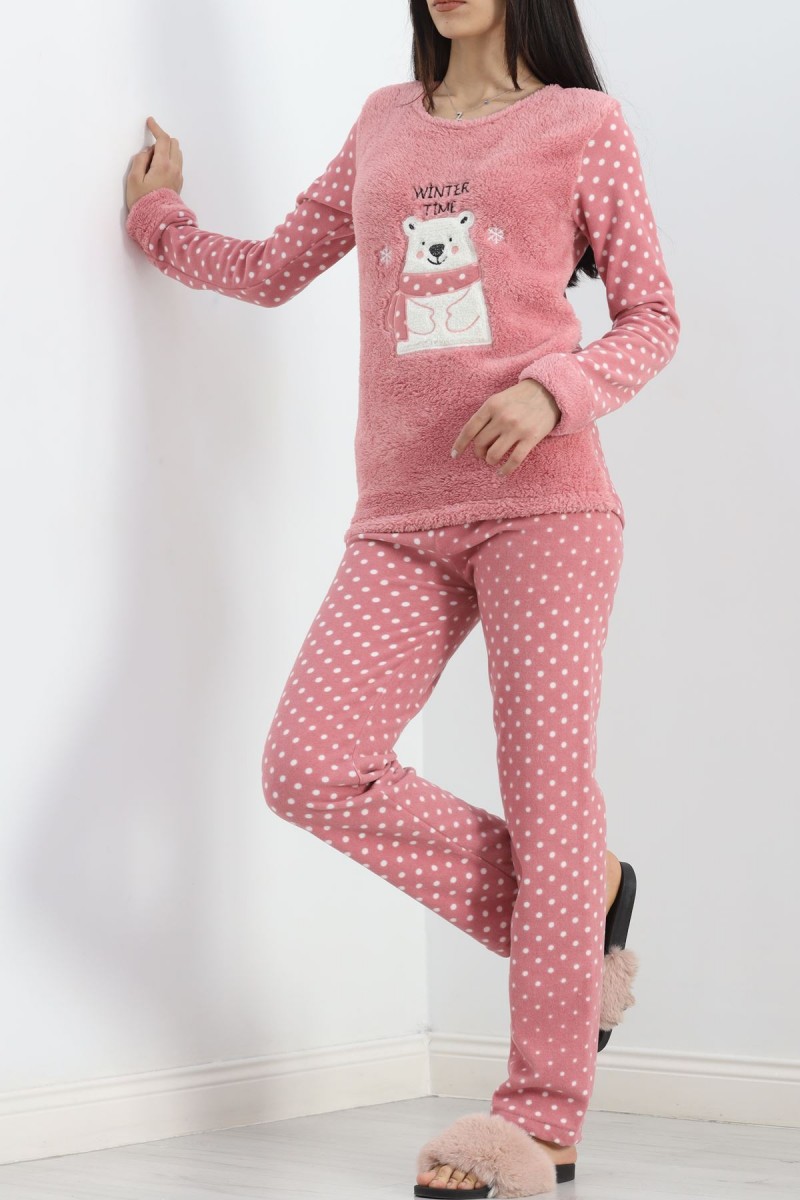 Polar Pijama Takımı Pudra1