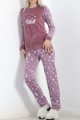 Peluş Polar Pijama Takımı Lilayıldız