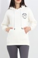 Baskılı Unisex Sweat Ekru