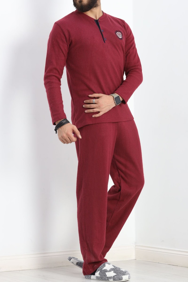 Erkek Pijama Takımı Bordo