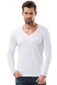 V Yaka Uzun Kollu Fit Kalıp T Shirt 1166