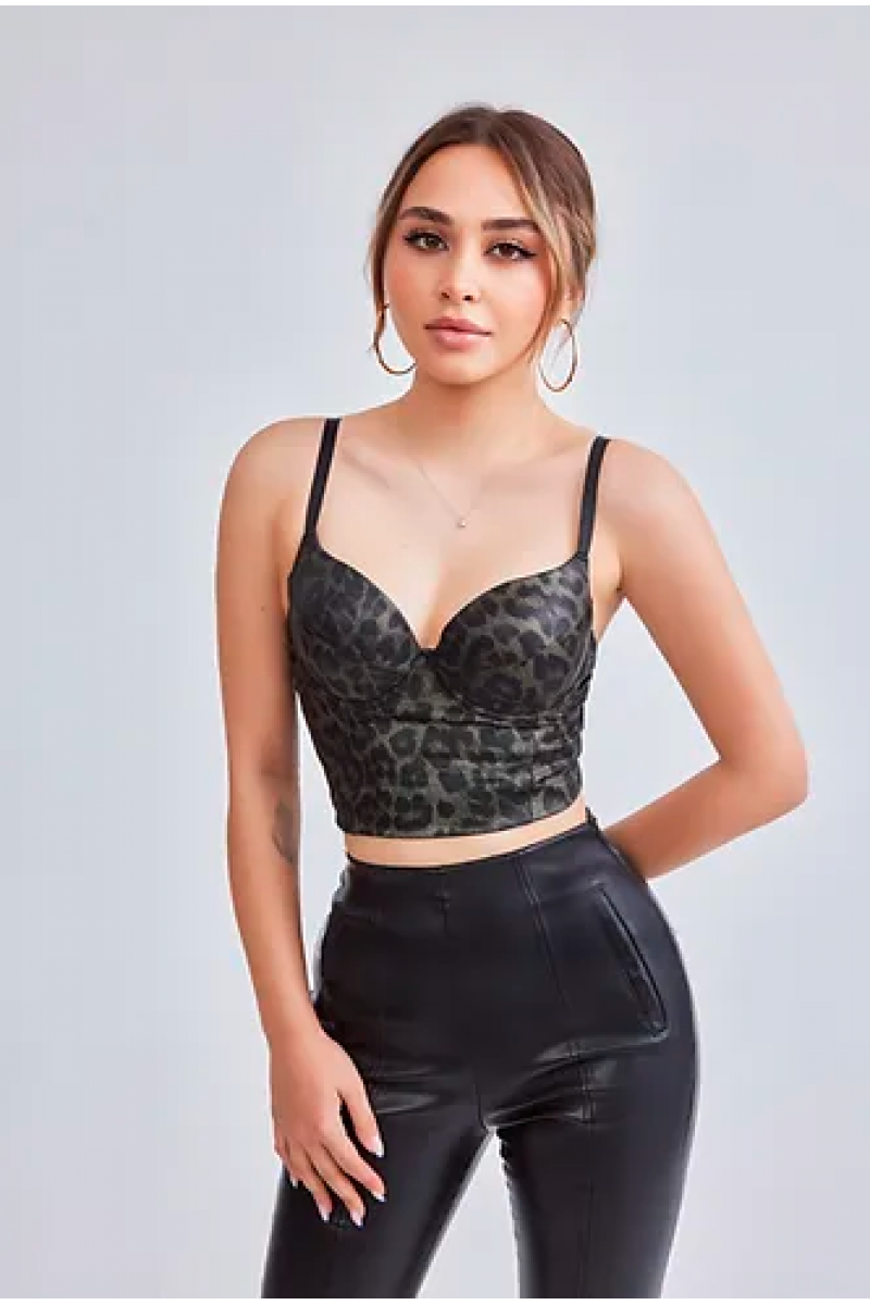 Crop Top Balenli Push Up Kaplı