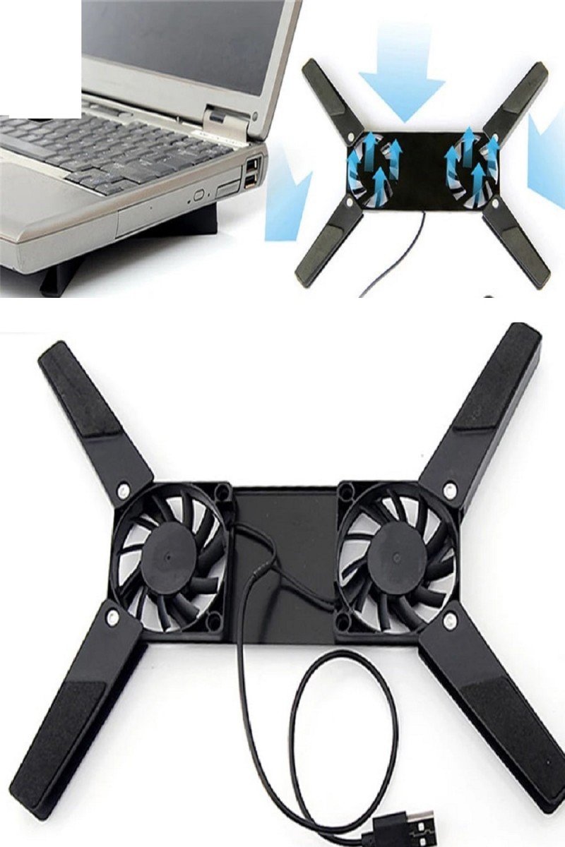 2 Fanlı Notebook Soğutucu Portatif Katlanabilir Laptop Soğutucu Fan Usbli Stand Bilgisayar Fanı (125125)