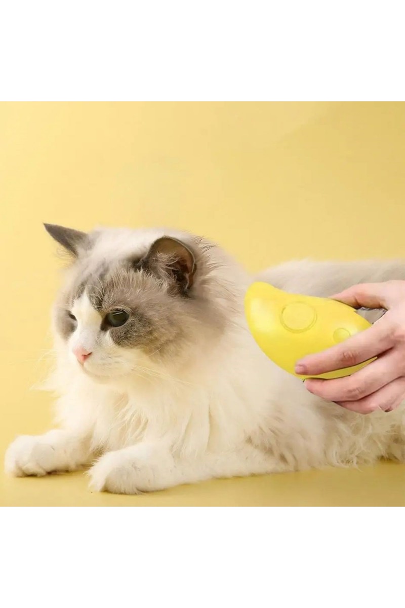 Buharlı Yumuşak Silikon Uçlu Kedi - Köpek Tüy Tarama Tarağı Yıkama Tımar Fırçası (125125)