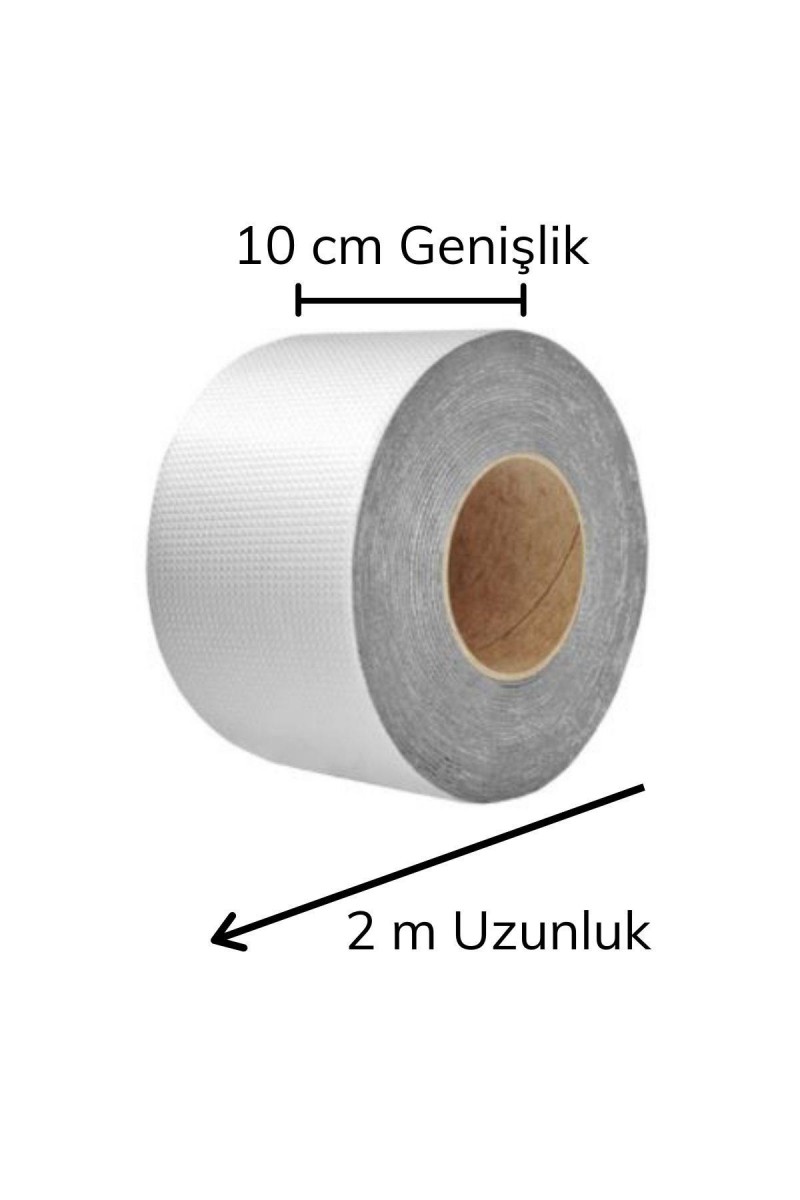 Folyo Kauçuk Bant Yapışkanlı Su Geçirmez Çatı Boru Tamir Bandı (2Metre x 10 Cm) (125125)